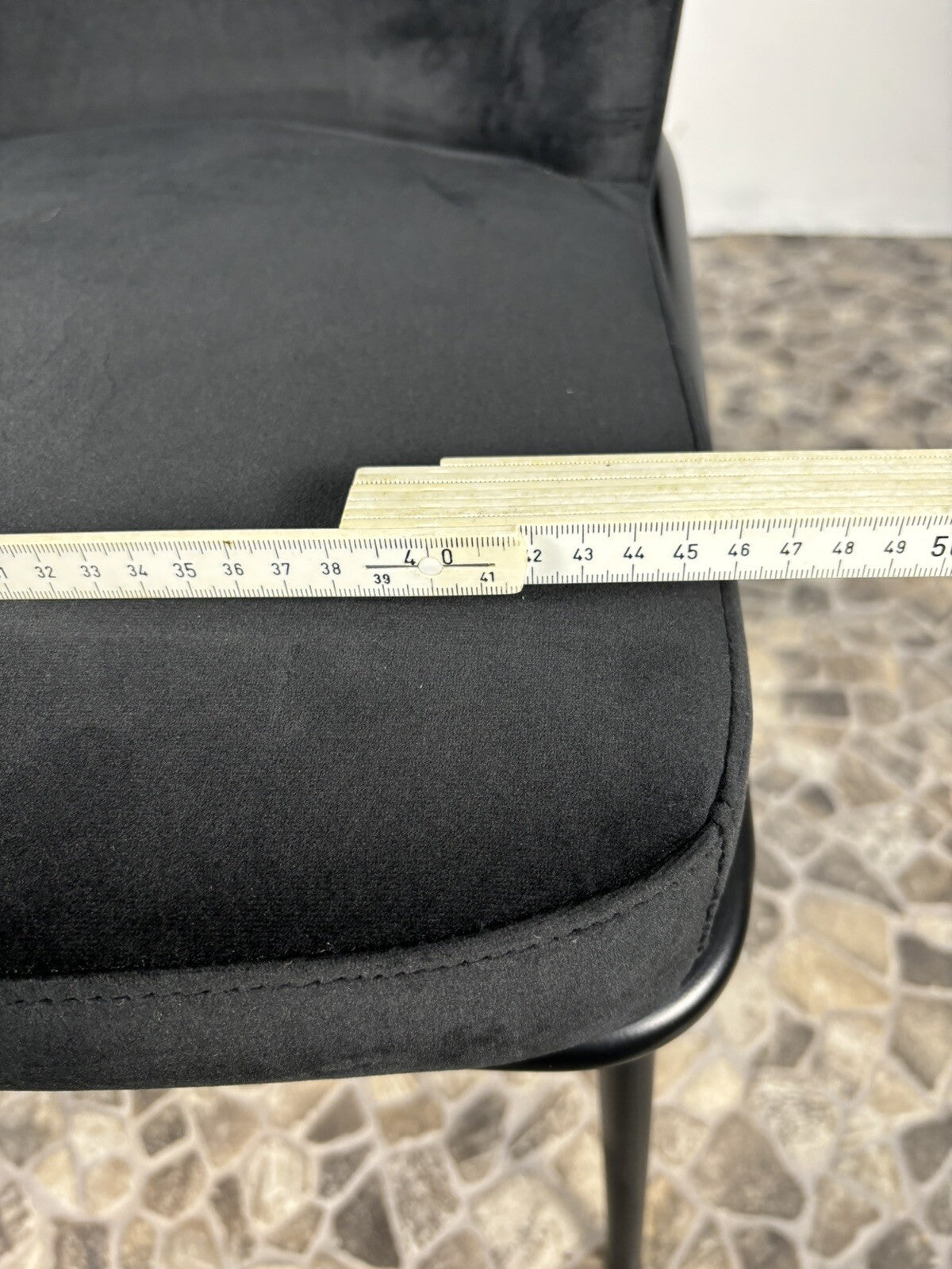 EICHHOLTZ Voltane Design Willis Esszimmerstuhl Mitternachtsblau Samtbez. Vintage