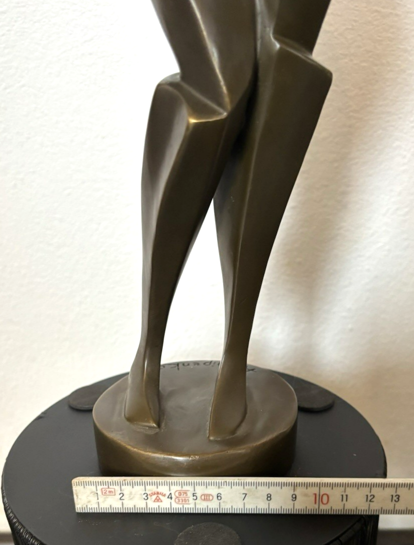 Bronze Skulptur Frau im Stil Archipenko  Abstrakte Moderne Kunst Kubismus 58 cm