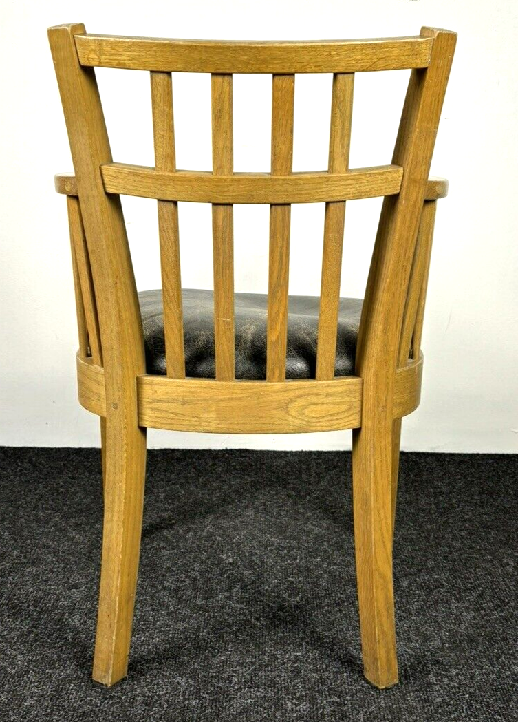 Armlehnstuhl Holz Leder Esszimmer Büro Vintage Art Deco