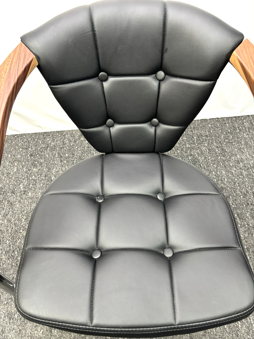 1 von 6 Stuhl Gropius Vintage Kunstleder silber schwarz Büro Esstisch Bauhaus