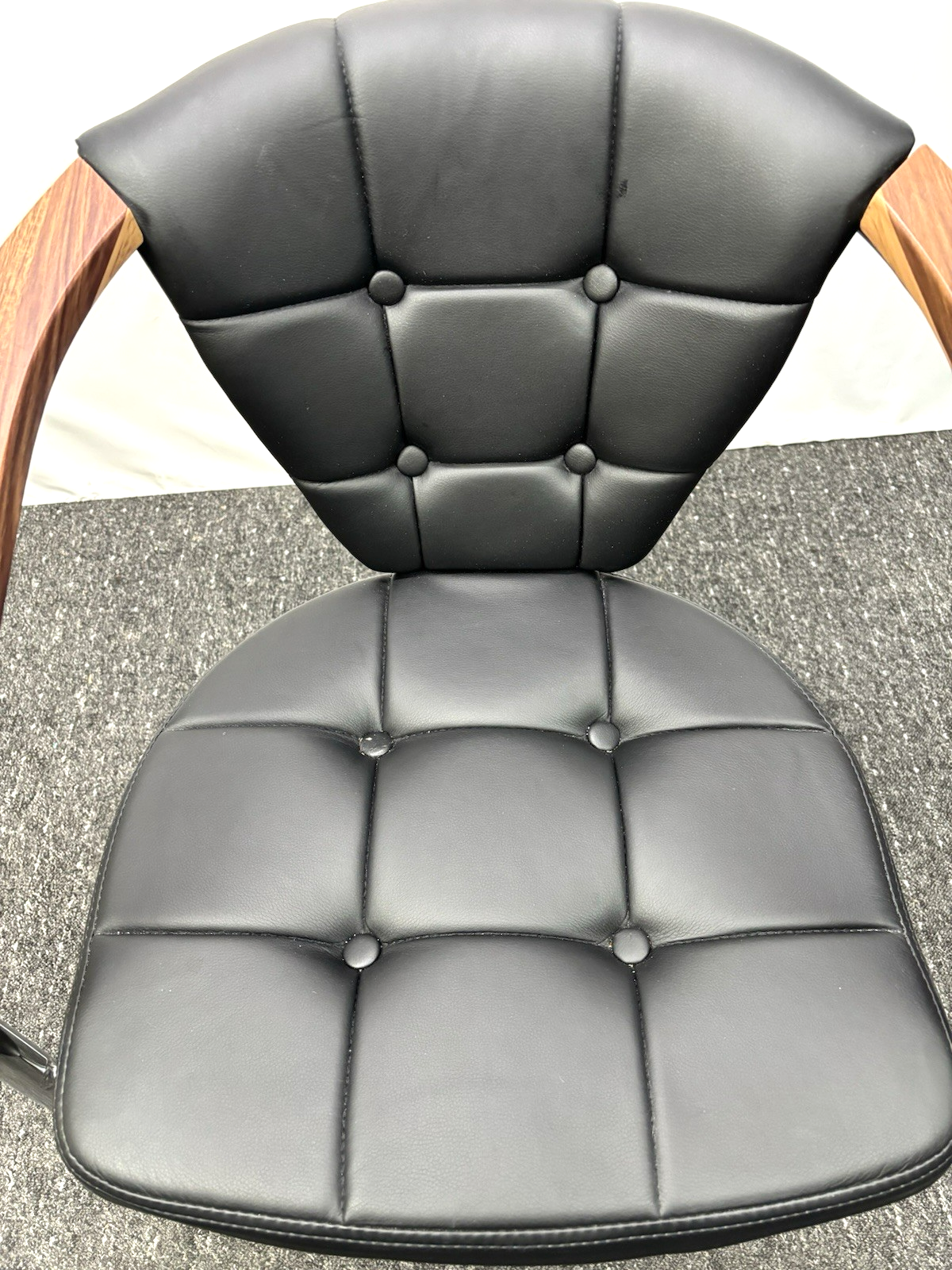 1 von 6 Stuhl Gropius Vintage Kunstleder silber schwarz Büro Esstisch Bauhaus