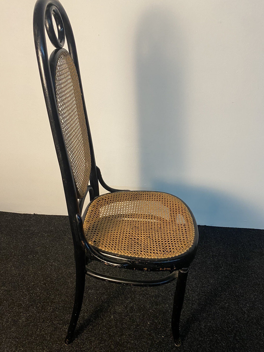 Original Mundus Thonet Salonstuhl Bauhaus ArtDeco hohe Lehne Wiener Geflecht