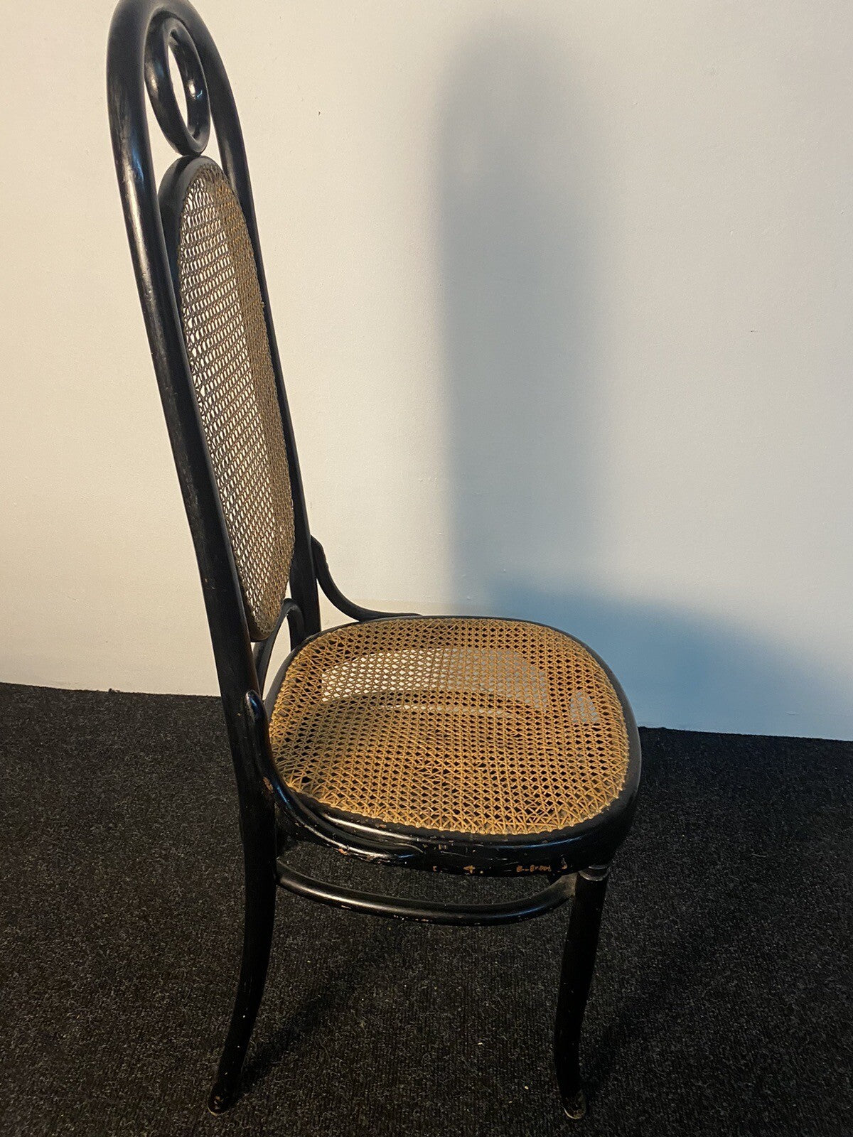 Original Mundus Thonet Salonstuhl Bauhaus ArtDeco hohe Lehne Wiener Geflecht