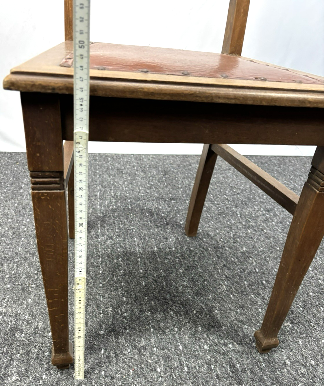 1 von 3 Jugendstil Esszimmerstuhl Art Deco Antik Holz Leder