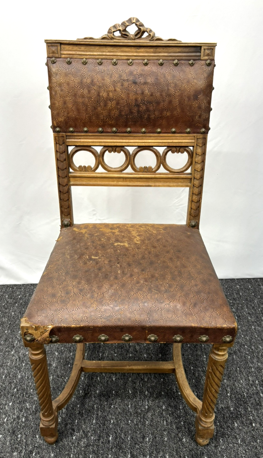 4er Stuhlset Esszimmer spanischer Stil Leder Art Deco Bauhaus für Bastler!