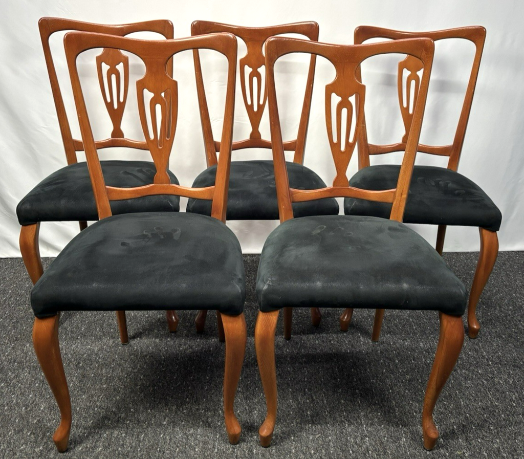 1 von 5 Midcentury Esszimmer Stuhl Holz Vintage Polstersitz