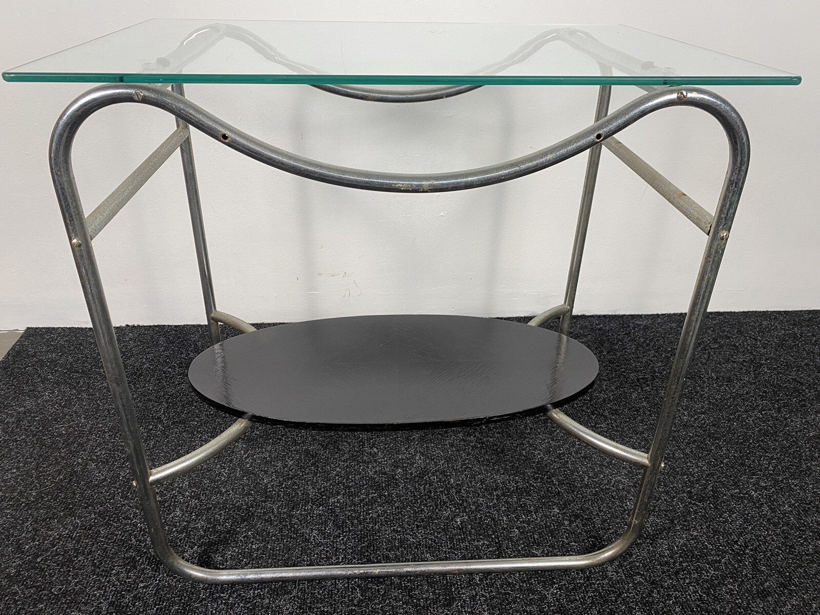Bartisch Beistelltisch Stahlrohrmöbel Bauhaus Holz Glas