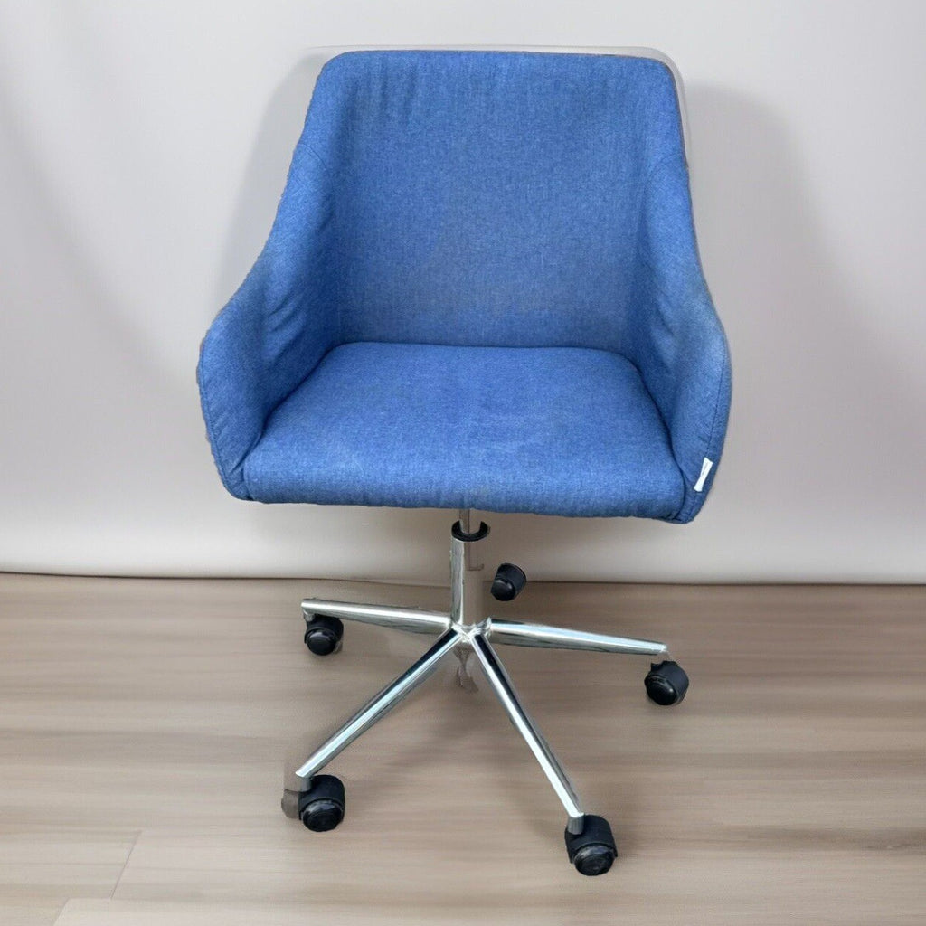 1 von 4 Büro/ Esszimmer Drehstuhl höhenverstellbar Vintage Blue Fabric