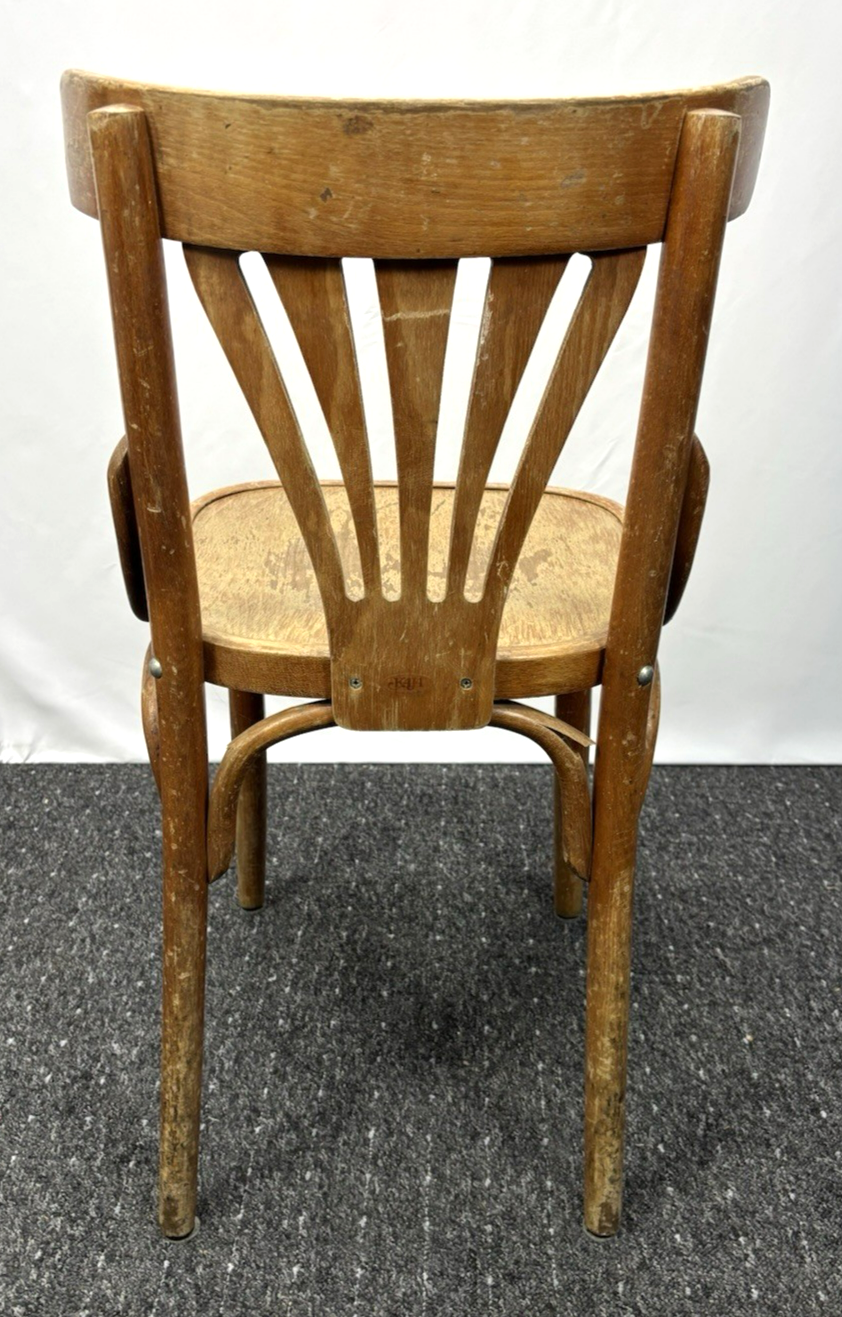 1 von 4 Kaffeehausstuhl Vollholz Art Deco Vintage für Bastler