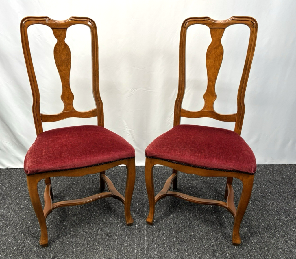 1 von 4 "Queen Anne" Stuhl Hochlehner Art Deco Barock Vintage Esszimmer Büro