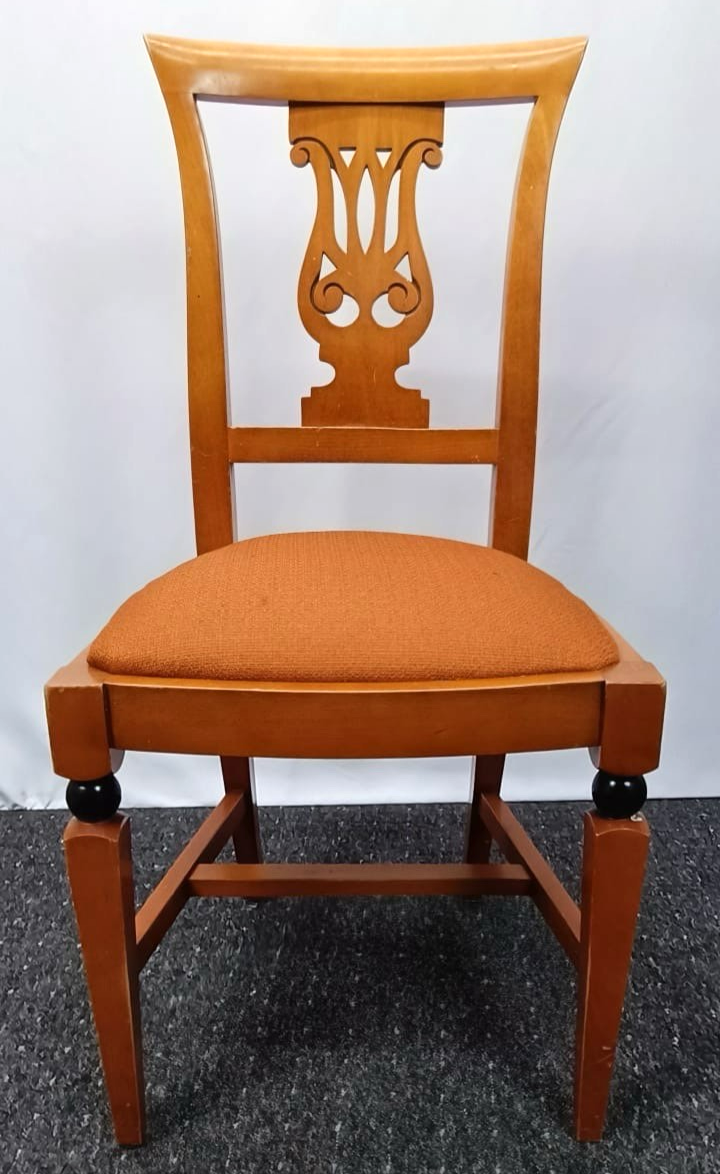 1 von 4 Stuhl Biedermeier Stil Klassisch Harfe Esszimmer Art Deco Vintage