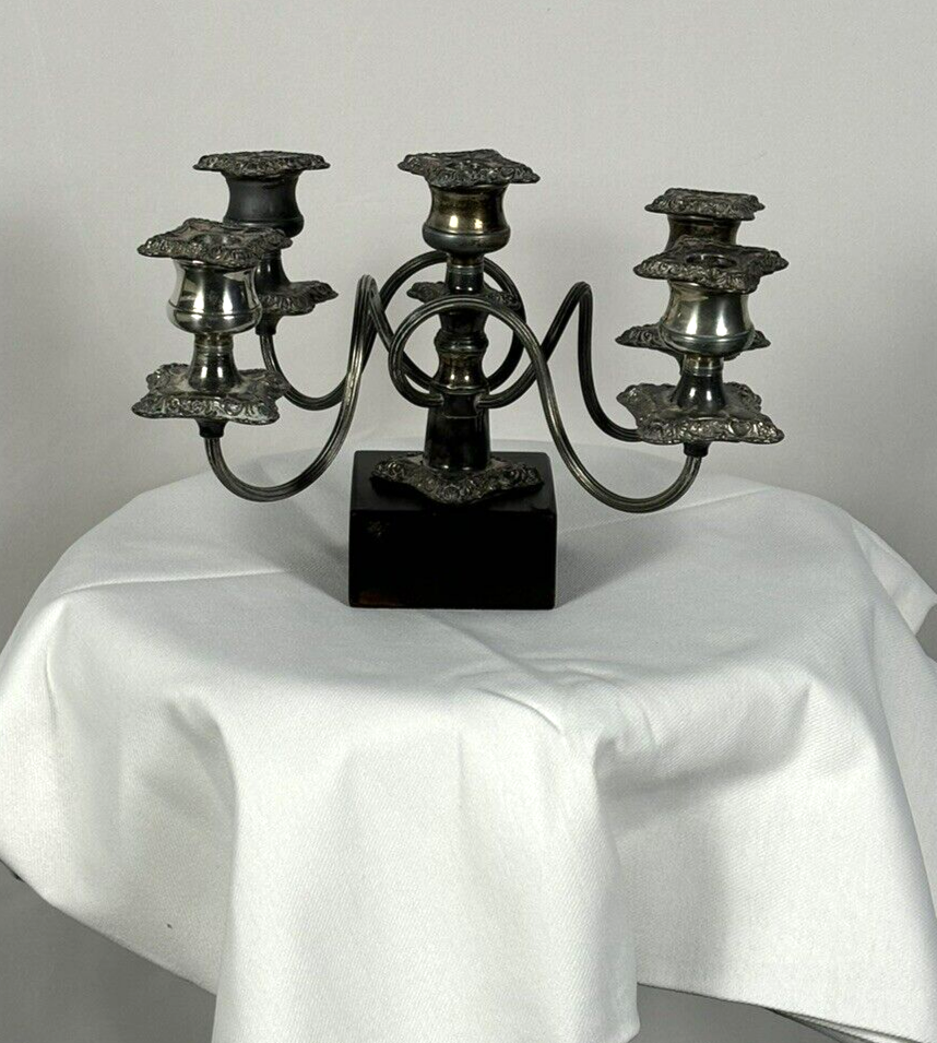 Kerzenständer mit Einsätzen Silber Fünfflammig Art Deko Antik schwer