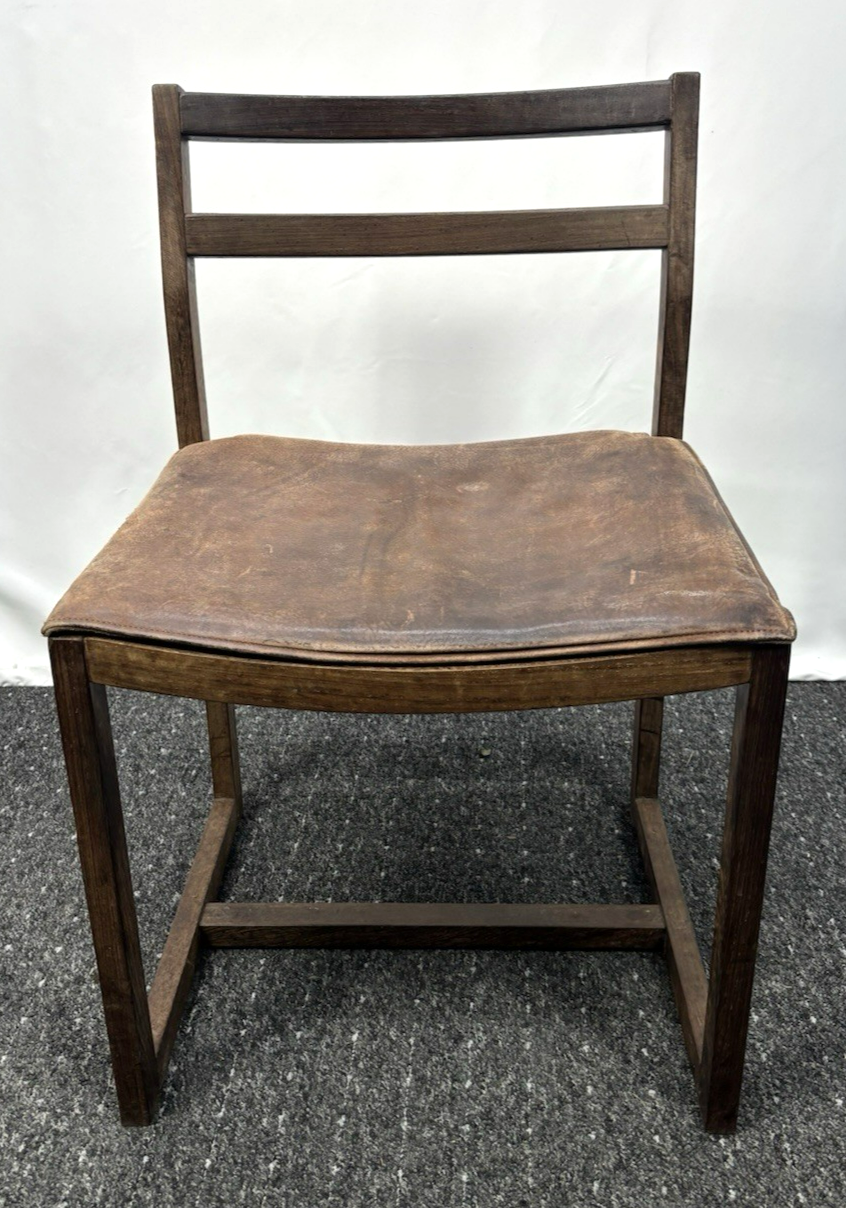 1 von 5 Skandinavischer Esszimmer Stuhl Midcentury Leder Holz Bauhaus Vintage 