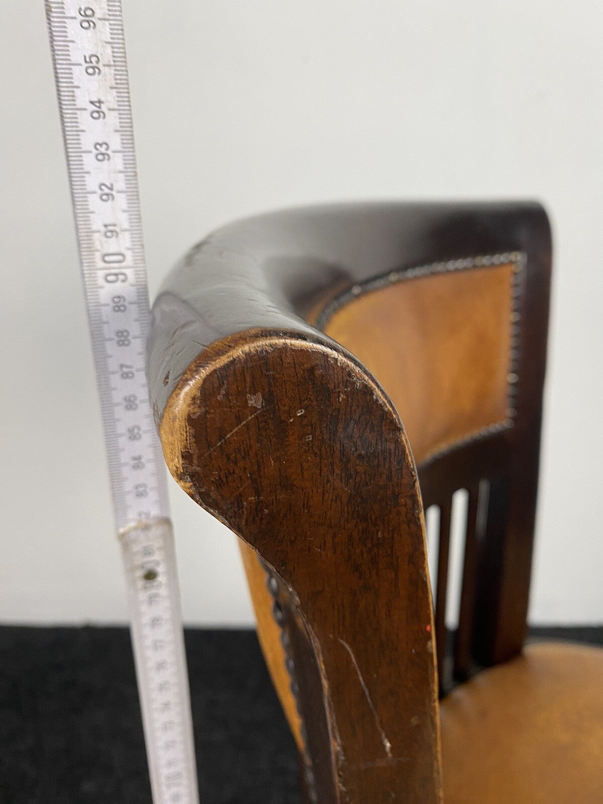 1 von 2 Hochlehnstuhl ArtDeco Leder extra breit, Büro, Esszimmer