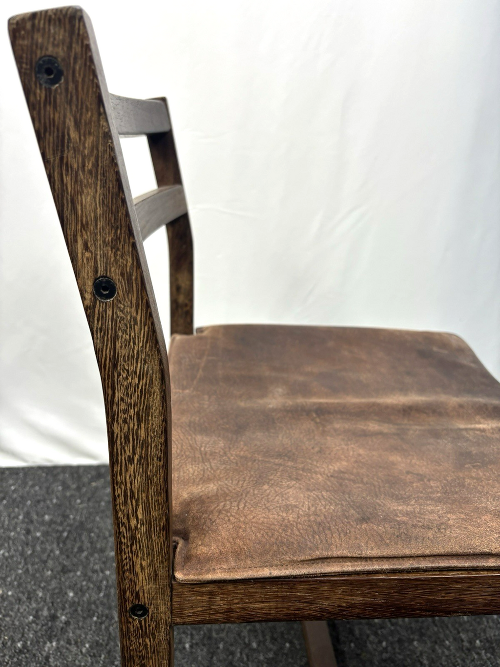 1 von 5 Skandinavischer Esszimmer Stuhl Midcentury Leder Holz Bauhaus Vintage 