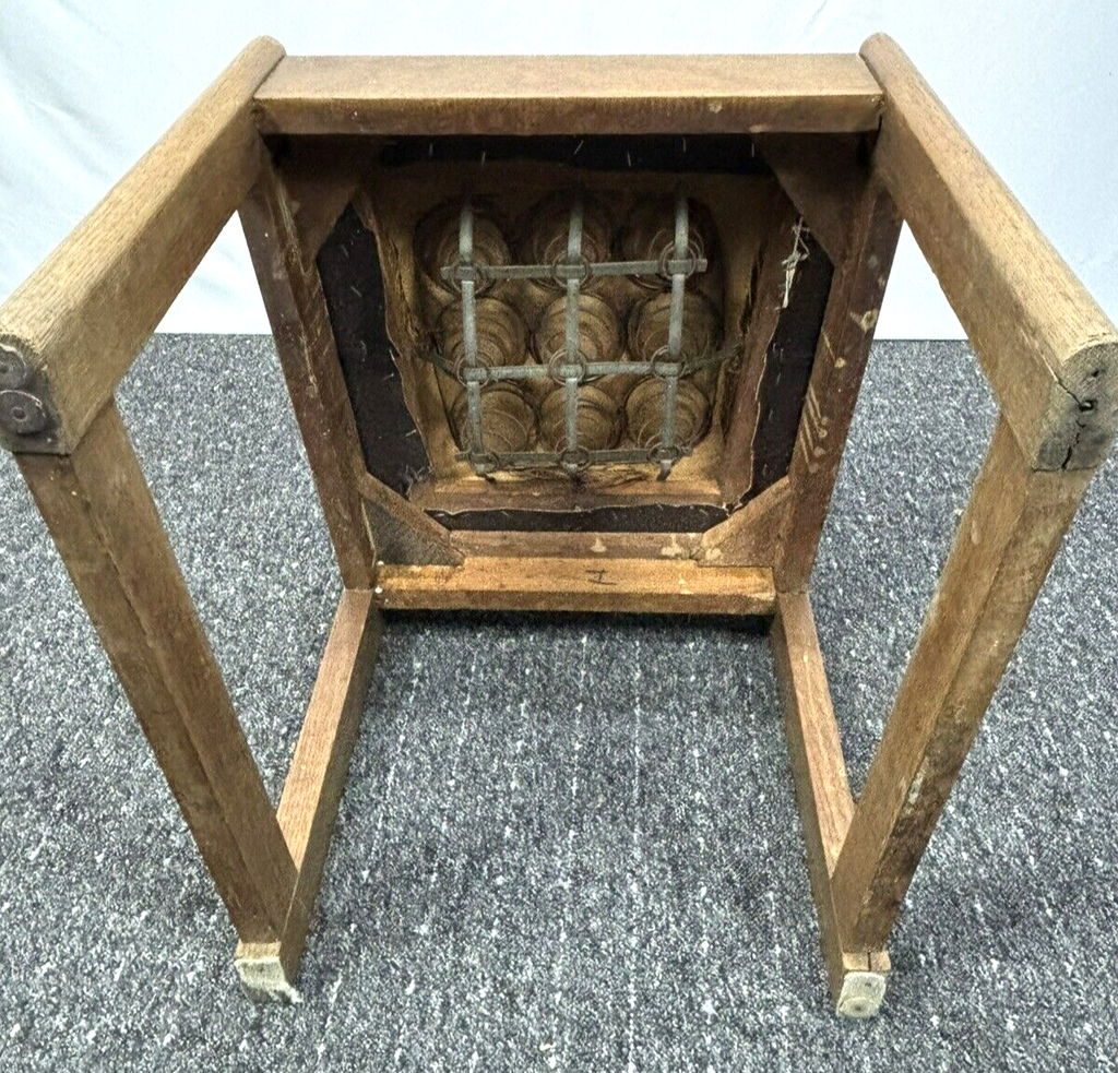 Massiv Holzstuhl Leder Art Deco Vintage Büro Esszimmer Massivholz Eiche