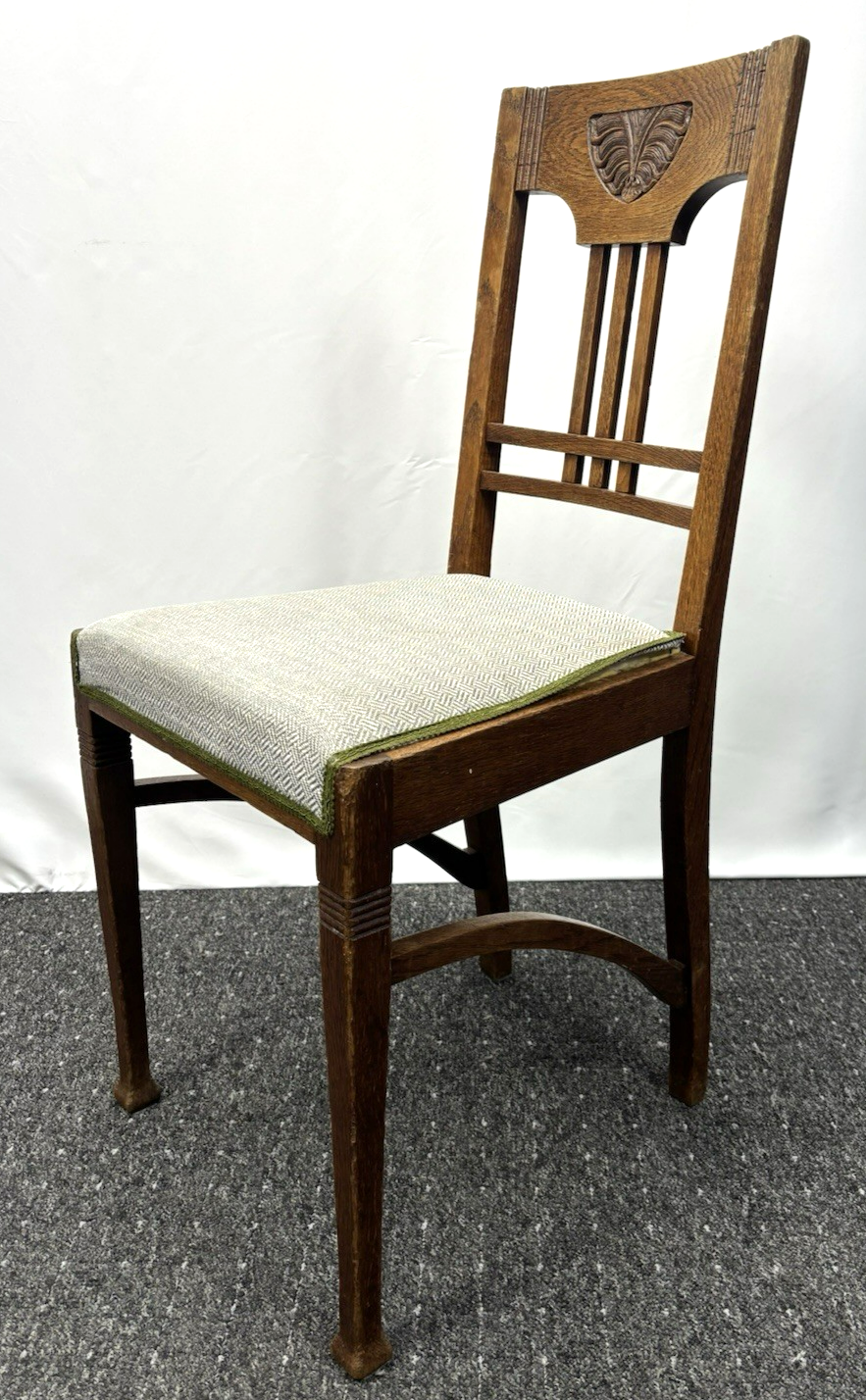 1 von 6 Holz Küchenstuhl Esszimmer Schnitzarbeiten Art Deco Vintage