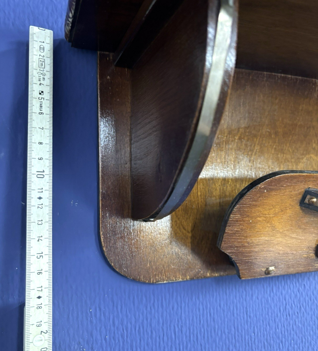 Regalbrett/ Ablage mit Schlüsselhalter Massivholz Art Deco Antik