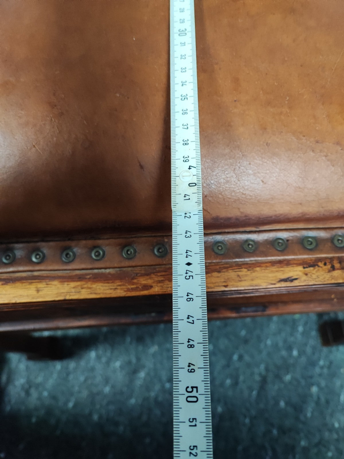 Arts Crafts Armlehnstuhl Leder Massivholz Vintage Ziernägel Herrenzimmer Braun