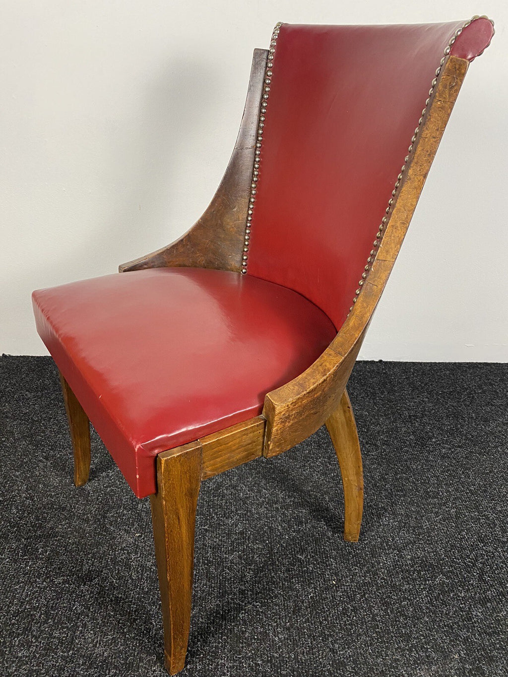 1 von 6 Gondelstühle Französisch Art Deco Nussbaum Wurzelholz Antik ca. 1920