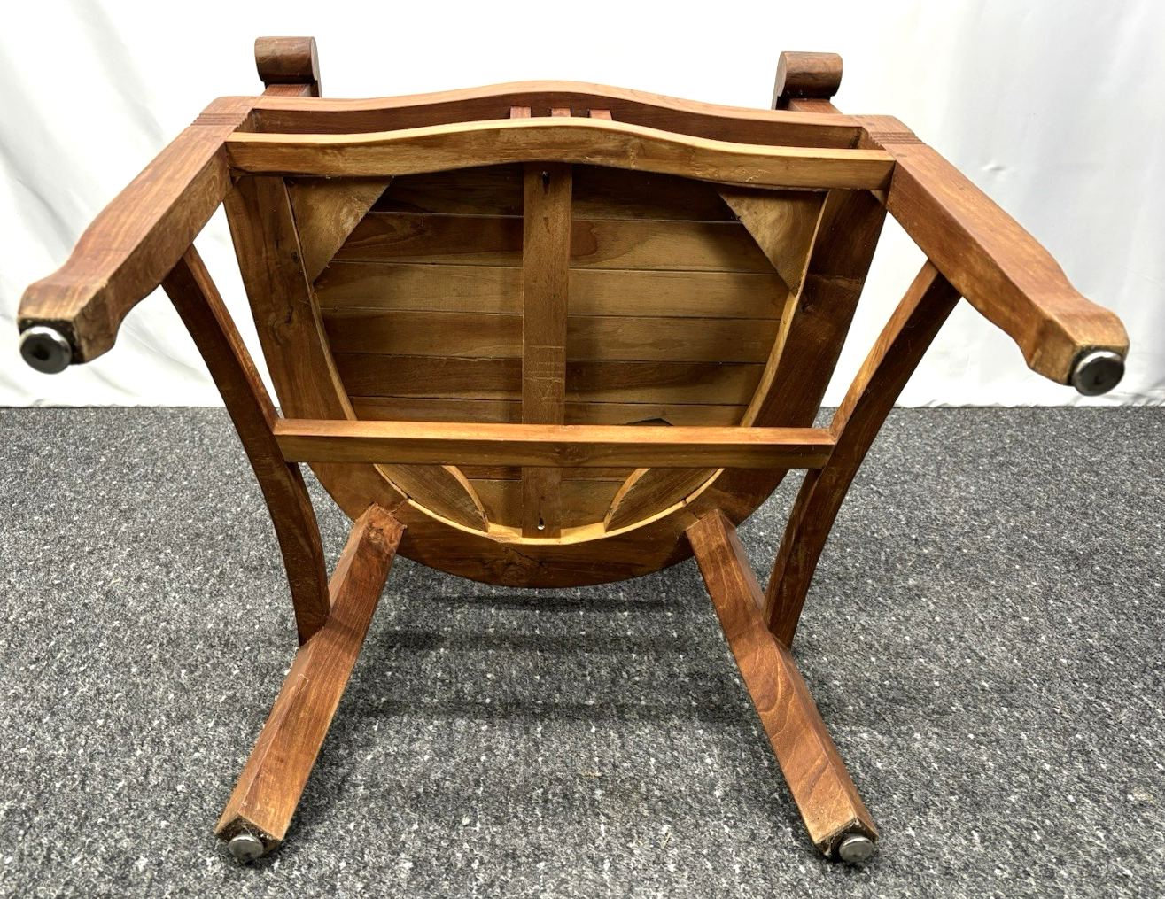 1 von 6 Massivholz Armlehnstuhl im Kolonialstil Art Deco Antik Büro Schreibtisch