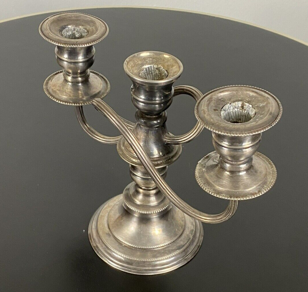 Kerzenständer Dreiflammig verchromt Kupfer Bauhaus 