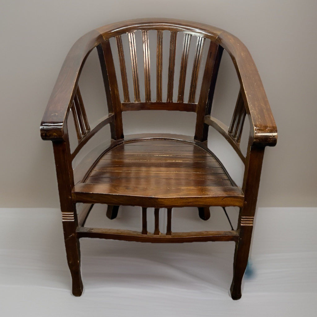 Teakholz Stuhl Kolonialstil Massivholz Armlehne Vintage Esszimmer Sessel 1