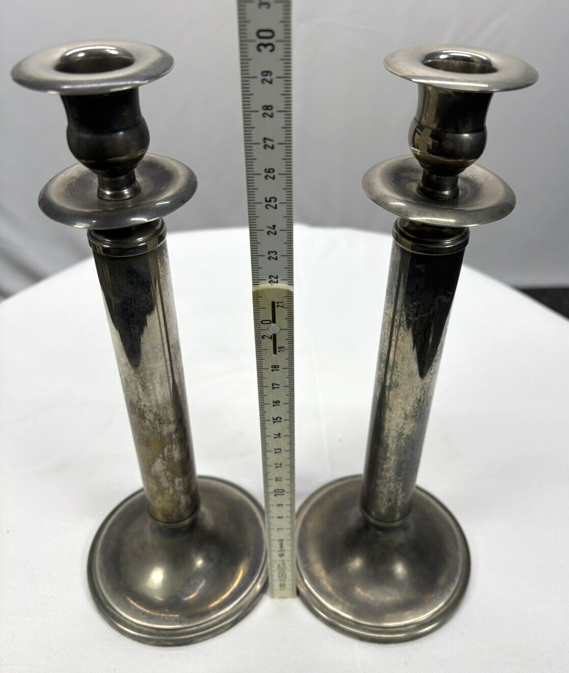 Kerzenständer Sortiment 7-teilig Silberfarben Art Deco Bauhaus Vintage