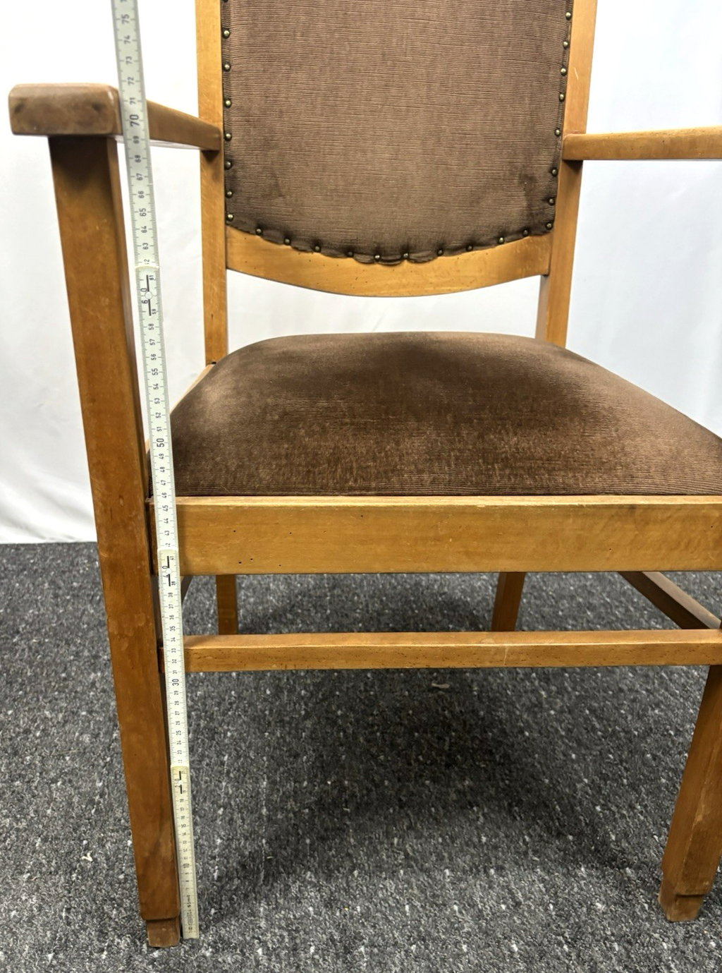 1 von 2 Armlehnstuhl Büro Esszimmer Art Deco Vintage Massivholz 