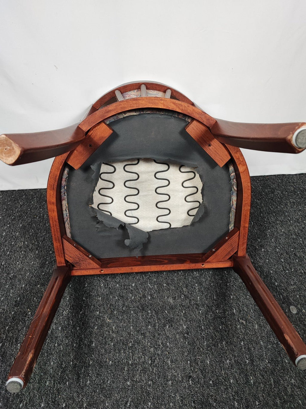 Vintage Armlehnstuhl Stilmöbel Fächerlehne Gobelin Mahagoni-Look 70er 1 von 2 - Wesel Antik Kunst Vintage