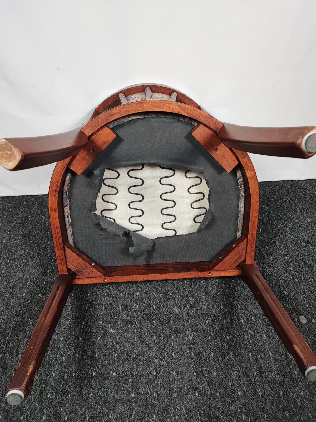 Vintage Armlehnstuhl Stilmöbel Fächerlehne Gobelin Mahagoni-Look 70er 1 von 2 - Wesel Antik Kunst Vintage