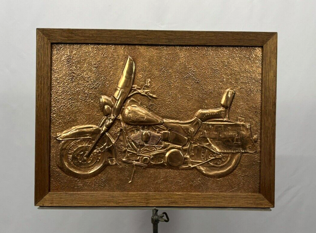 Kupferbild Harley Davidson Kupferstich Vintage mit Rahmen 45 x 34 cm
