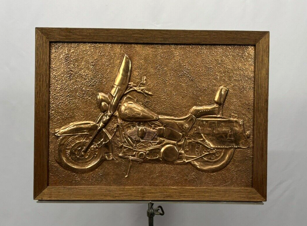 Kupferbild Harley Davidson Kupferstich Vintage mit Rahmen 45 x 34 cm