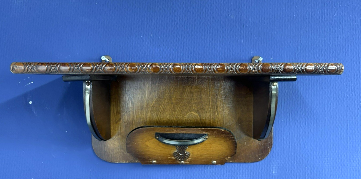 Regalbrett/ Ablage mit Schlüsselhalter Massivholz Art Deco Antik