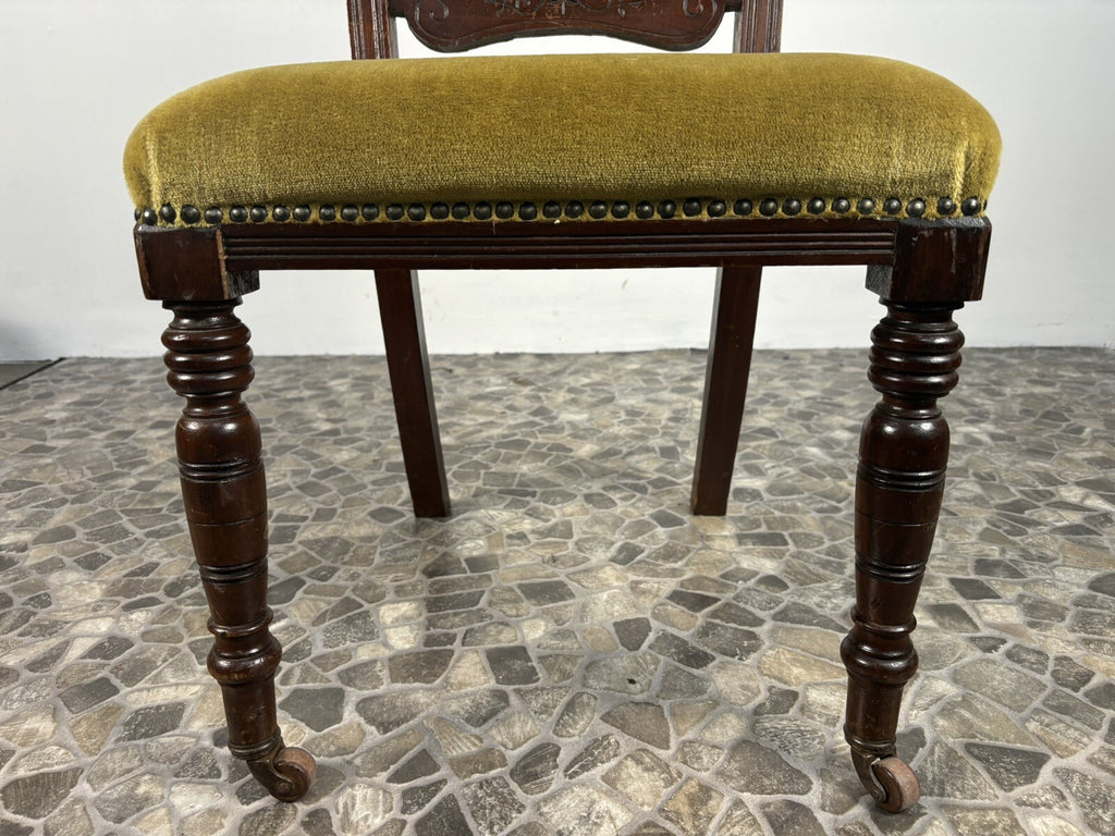 4er Set Antike Stühle Jugendstil viktorianisch Esszimmer Art Deco Holzschnitzarb