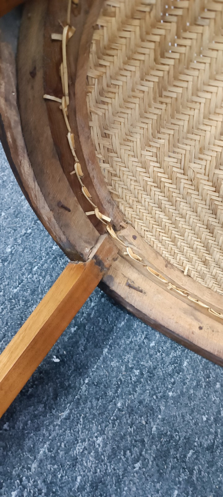 Antiker Kolonialstil Sessel Rattangeflecht Armlehnstuhl Tropenholz Original