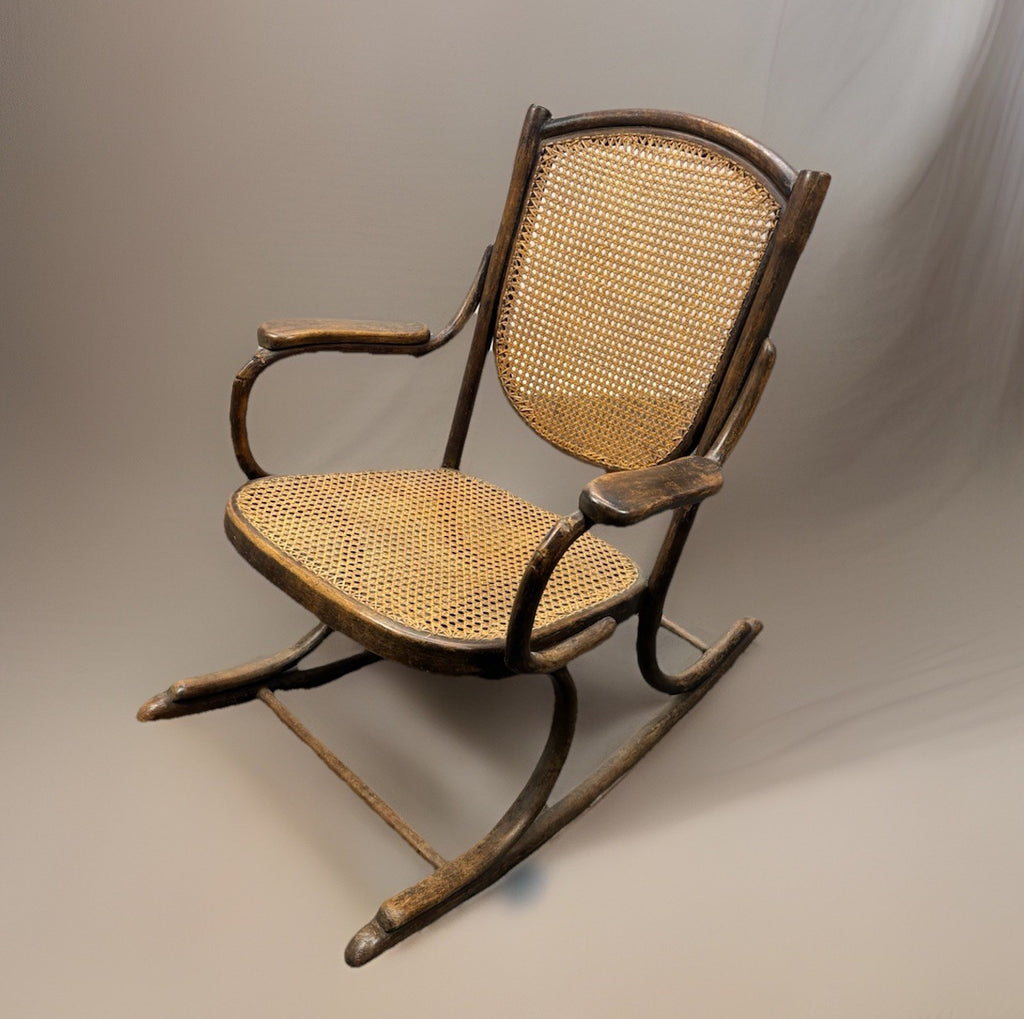 Thonet Schaukelstuhl Bugholz Wiener Geflecht Vintage Original Bentwood Antik