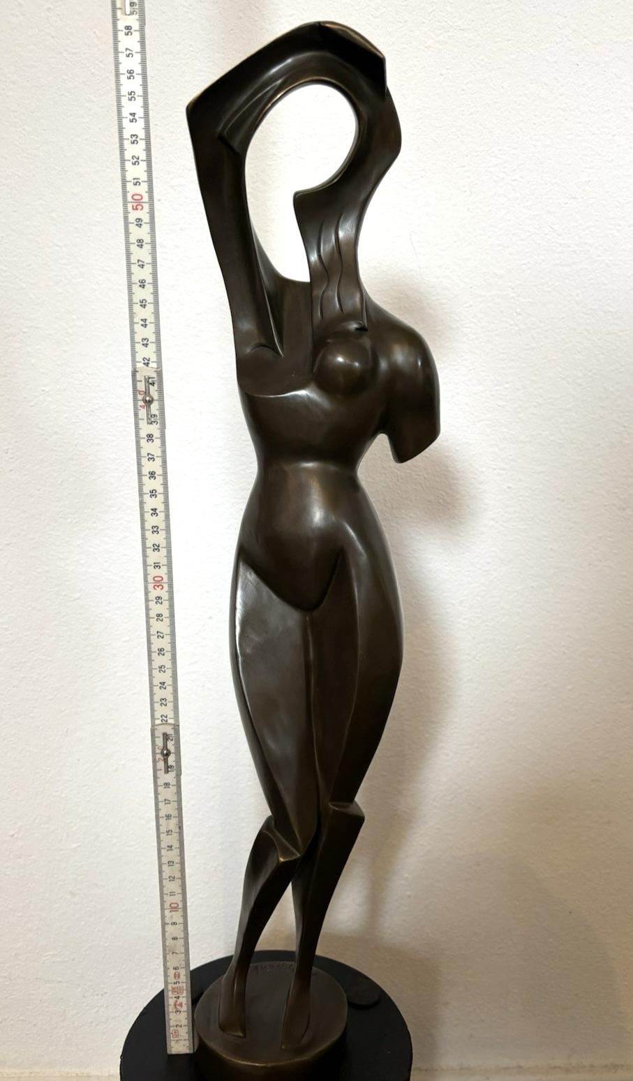 Bronze Skulptur Frau im Stil Archipenko  Abstrakte Moderne Kunst Kubismus 58 cm
