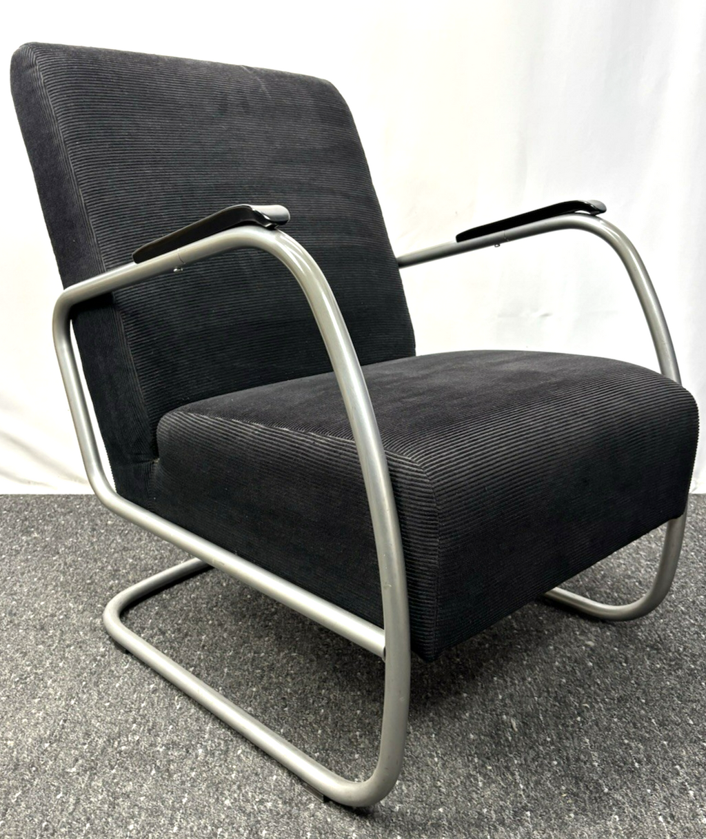 1 von 2 Sessel Bauhaus Stahlrohr Stoffbezug Freischwinger Fauteuil Thonet Gispen