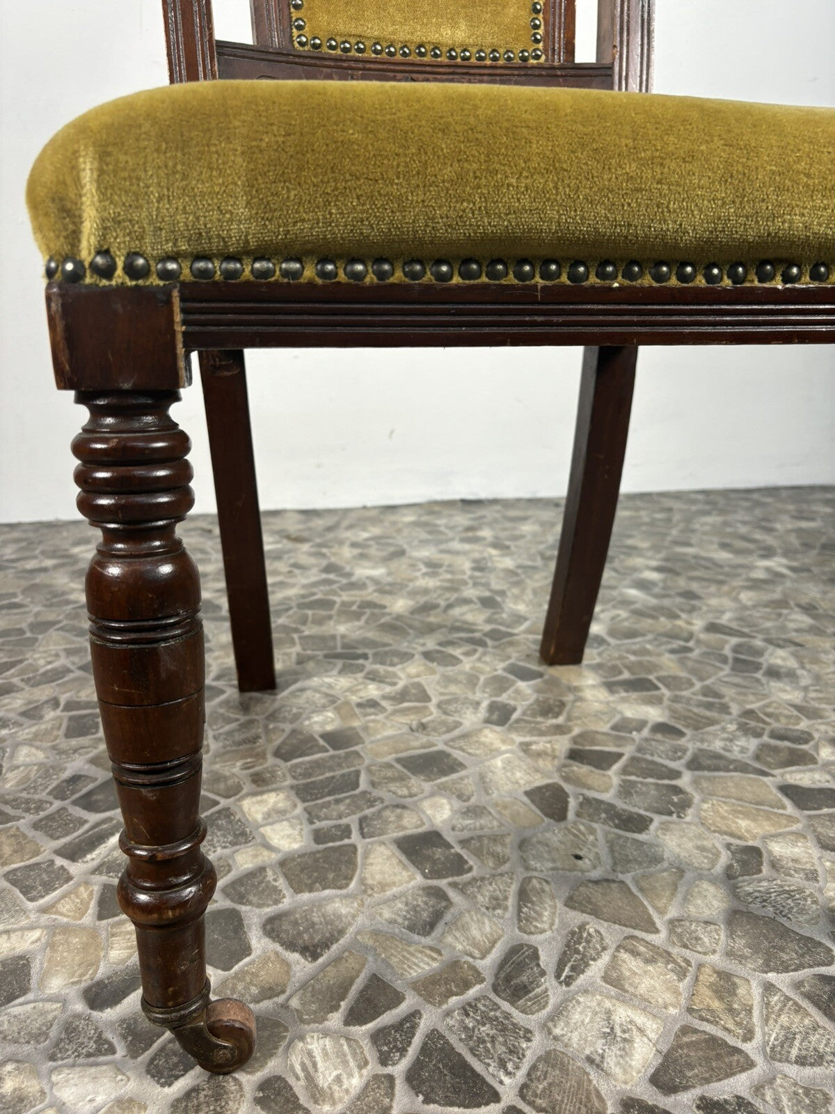 4er Set Antike Stühle Jugendstil viktorianisch Esszimmer Art Deco Holzschnitzarb