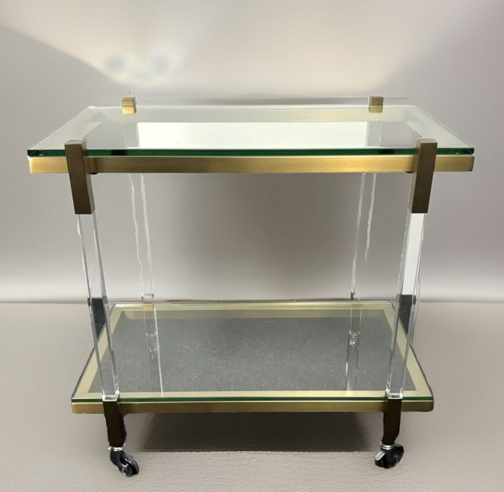 EICHHOLTZ Royalton Servierwagen Barwagen Messing gebürstet Glas Vintage Regency