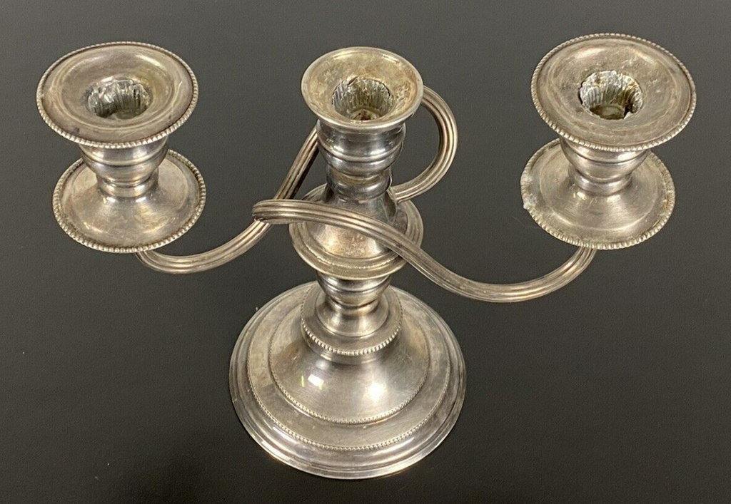 Kerzenständer Dreiflammig verchromt Kupfer Bauhaus 