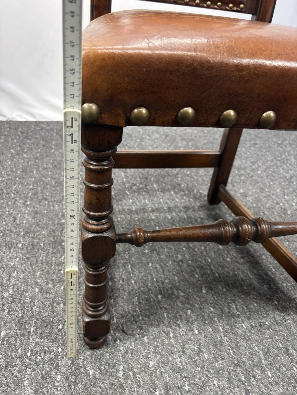 4er Set Esszimmerstuhl spanischer Stil Holz Leder Art Deco 