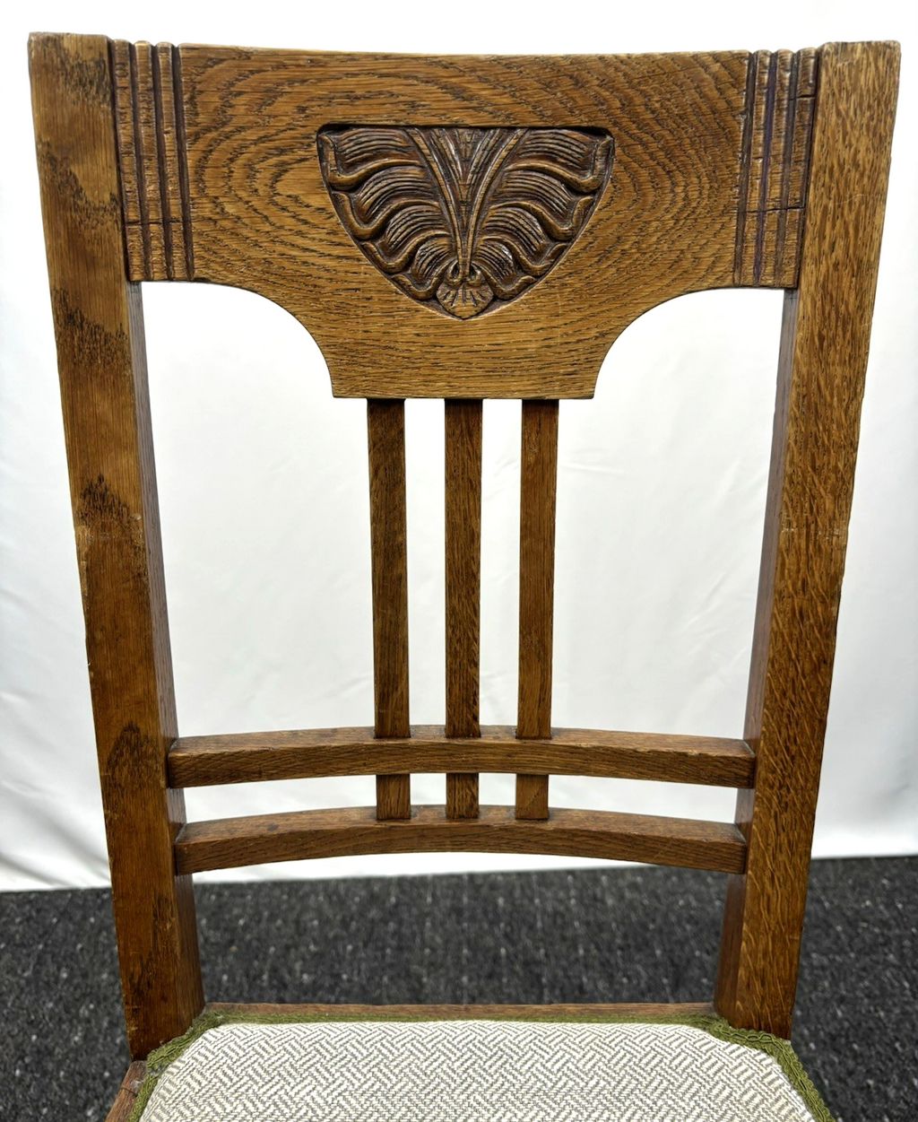 1 von 6 Holz Küchenstuhl Esszimmer Schnitzarbeiten Art Deco Vintage