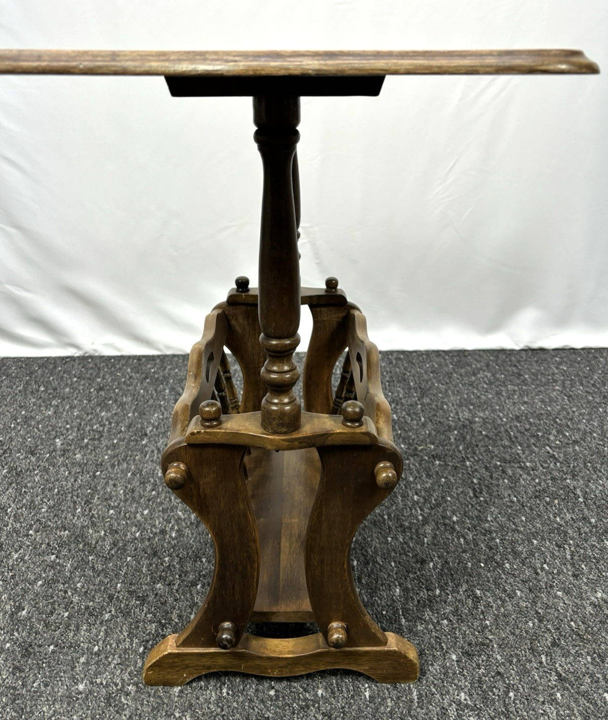 Beistelltisch Mit Zeitungshalter-/ Fach Massivholz Art Deco Antik Vintage 