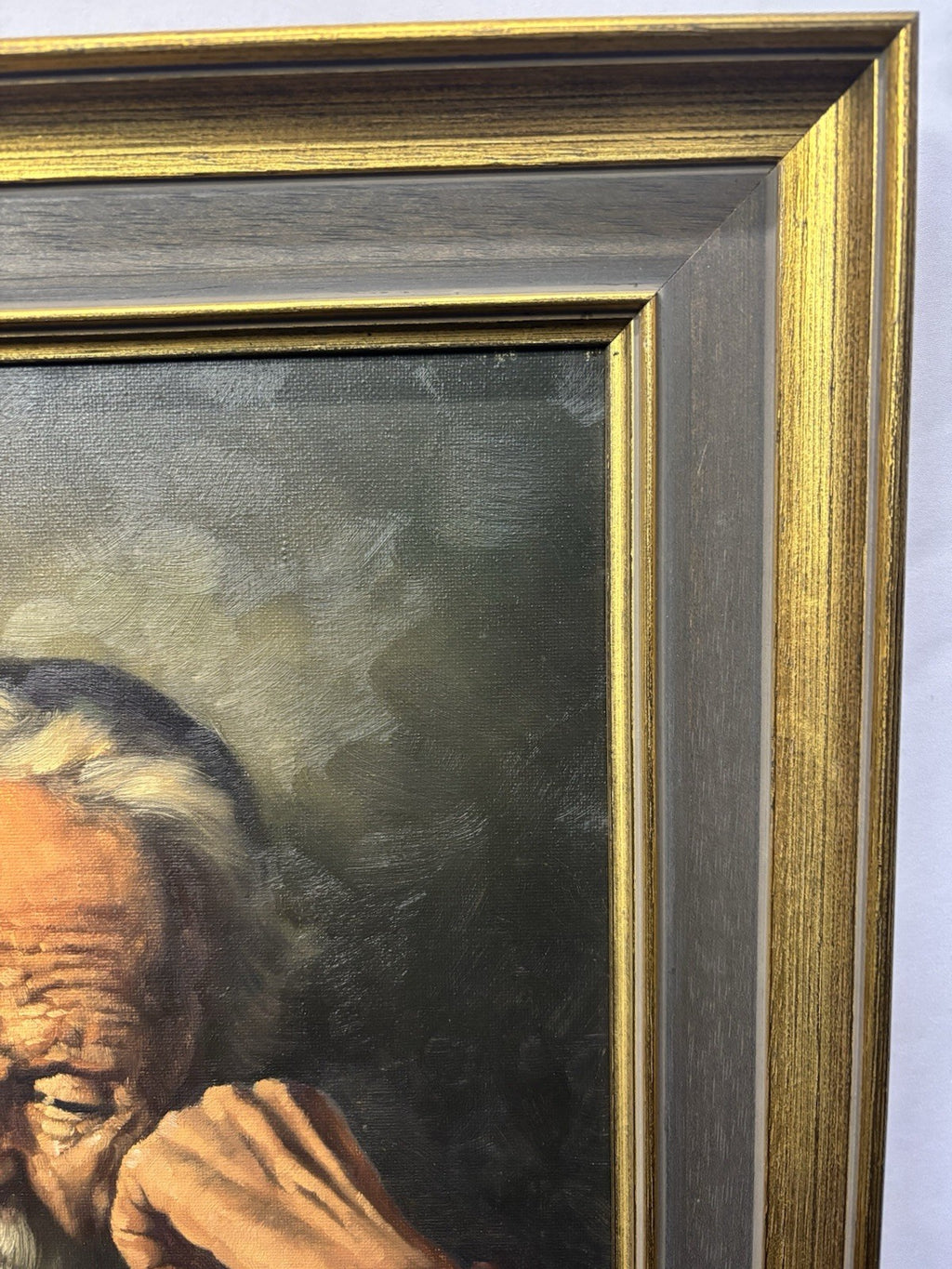 Bild Ölgemälde "Der Eremit" nach Salamon Koninck signiert gerahmt ca. 61 x 73 cm