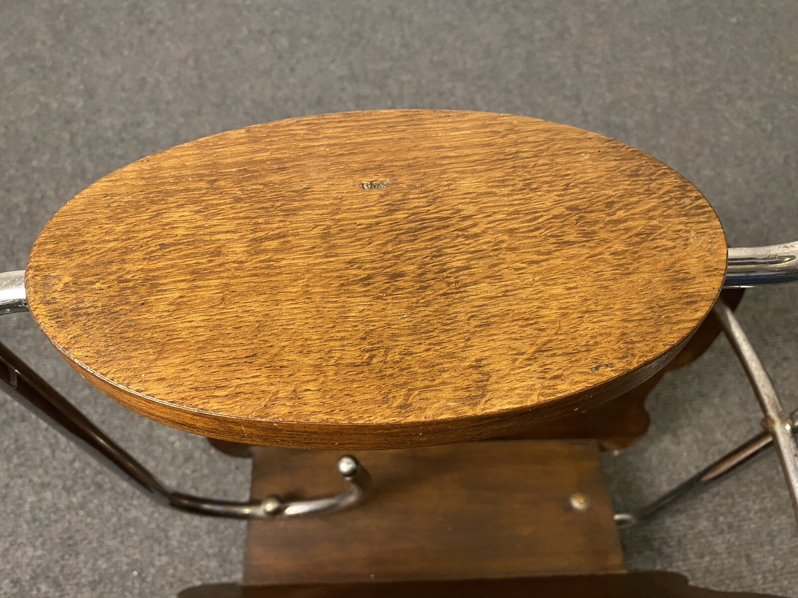 Beistelltisch Rauchertisch Zeitungsständer Stahlrohrmöbel Chrom Bauhaus Art Deco