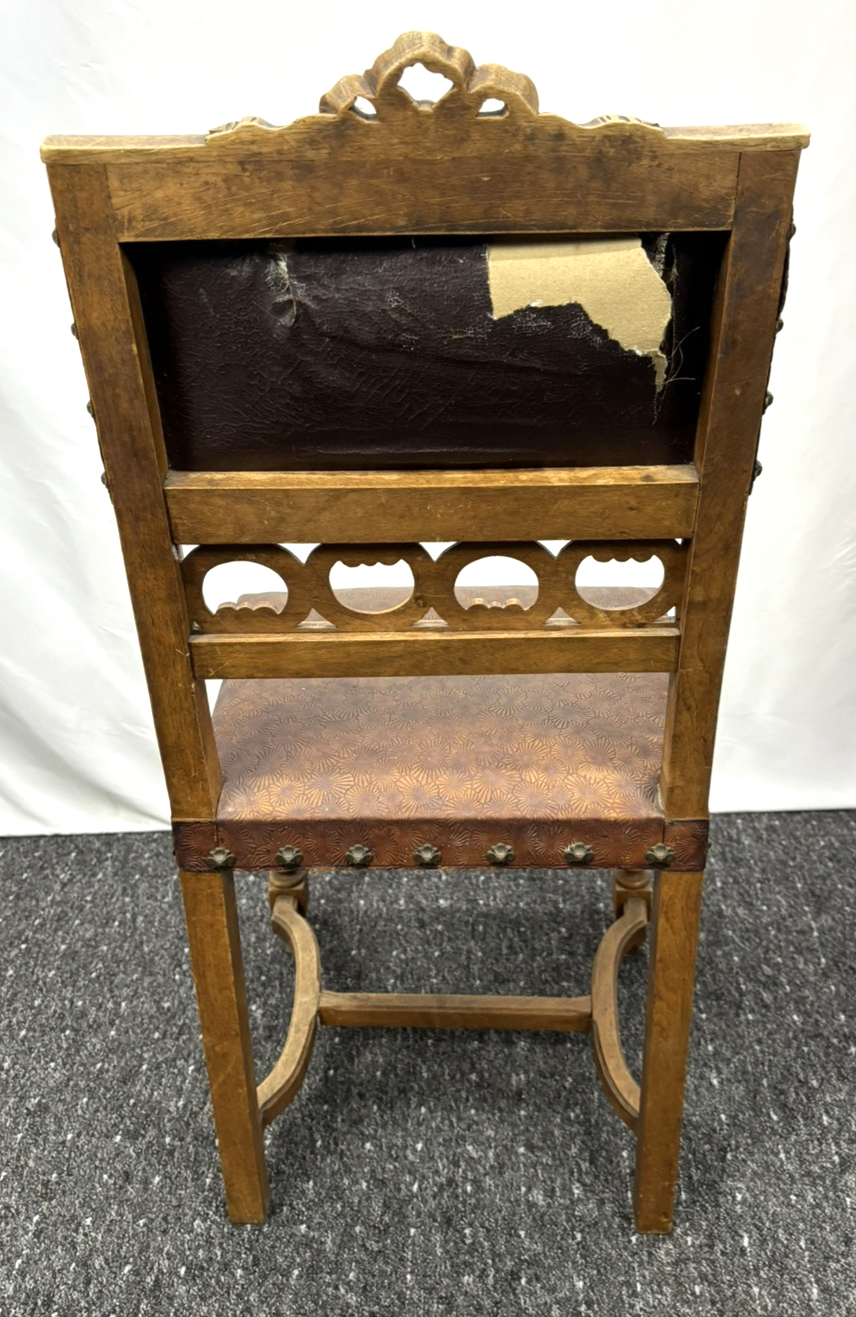 4er Stuhlset Esszimmer spanischer Stil Leder Art Deco Bauhaus für Bastler!