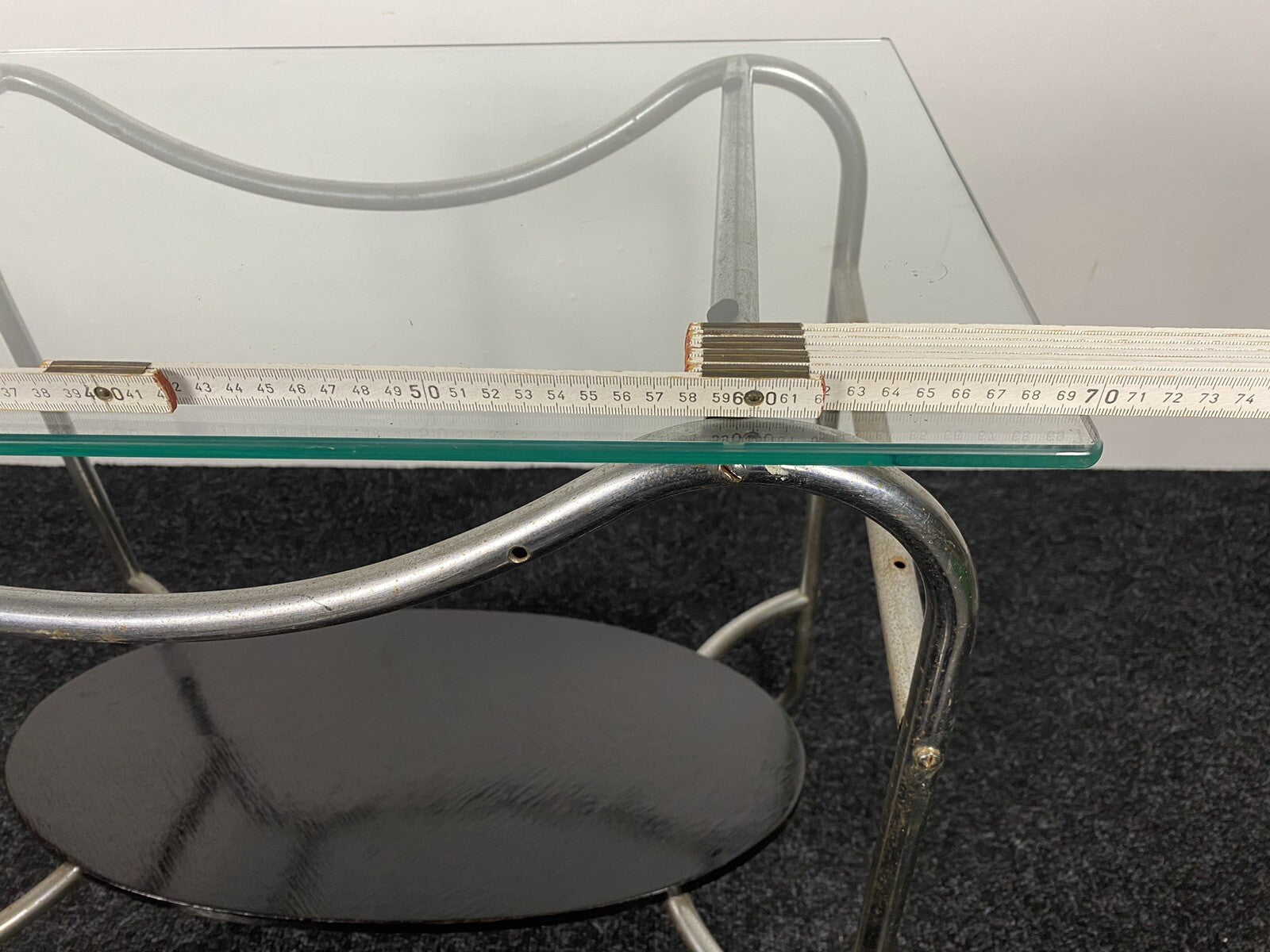 Bartisch Beistelltisch Stahlrohrmöbel Bauhaus Holz Glas