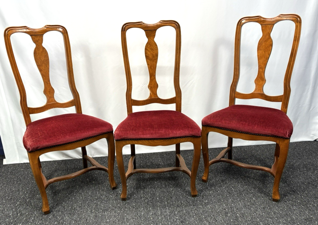 1 von 4 "Queen Anne" Stuhl Hochlehner Art Deco Barock Vintage Esszimmer Büro